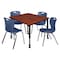 Regency Tables > Height Adjustable > Square Mobile Table & Chair Sets, 48 W, 48 L, 23-34 H, Cherry TB4848CHAPCBK40NV - alternate 1